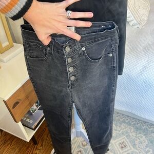 Madewell High Rise Black Button Jeans